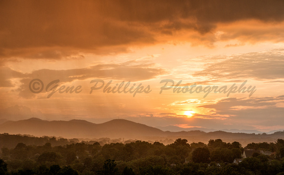 Rainy Sunset in Asheville, North Carolina.