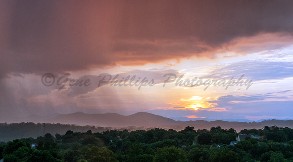 Rainy Sunset in Asheville, North Carolina.