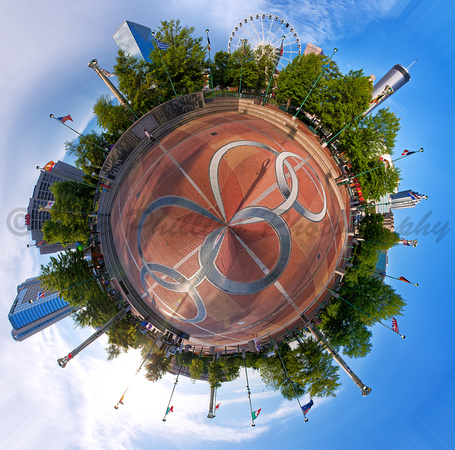 "Little Planet" of the Fountain of Rings in Atlanta, GA.
