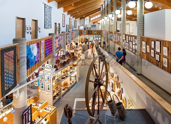 Interior shot of the Folk Art Center in Asheville, North Carolina.