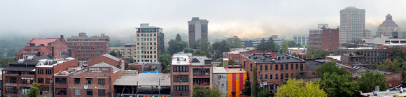 Foggy Sunrise in Downtown Asheville