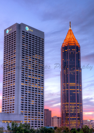 Bank of America Plaza and  AT&T Tower at Sunrise