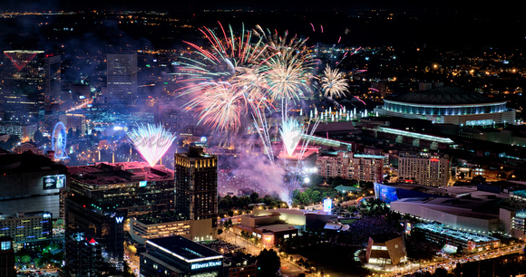 Centennial Olympic Park 4th of July Fireworks from Bank of America Plaza