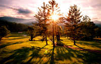 Sunset over the Mount Mitchell Golf Course in Burnsville, North Carolina
