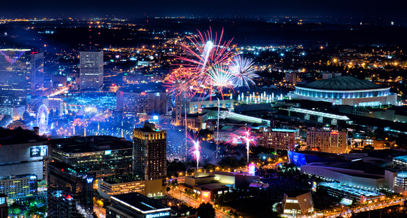 Centennial Olympic Park 4th of July Fireworks from Bank of America Plaza